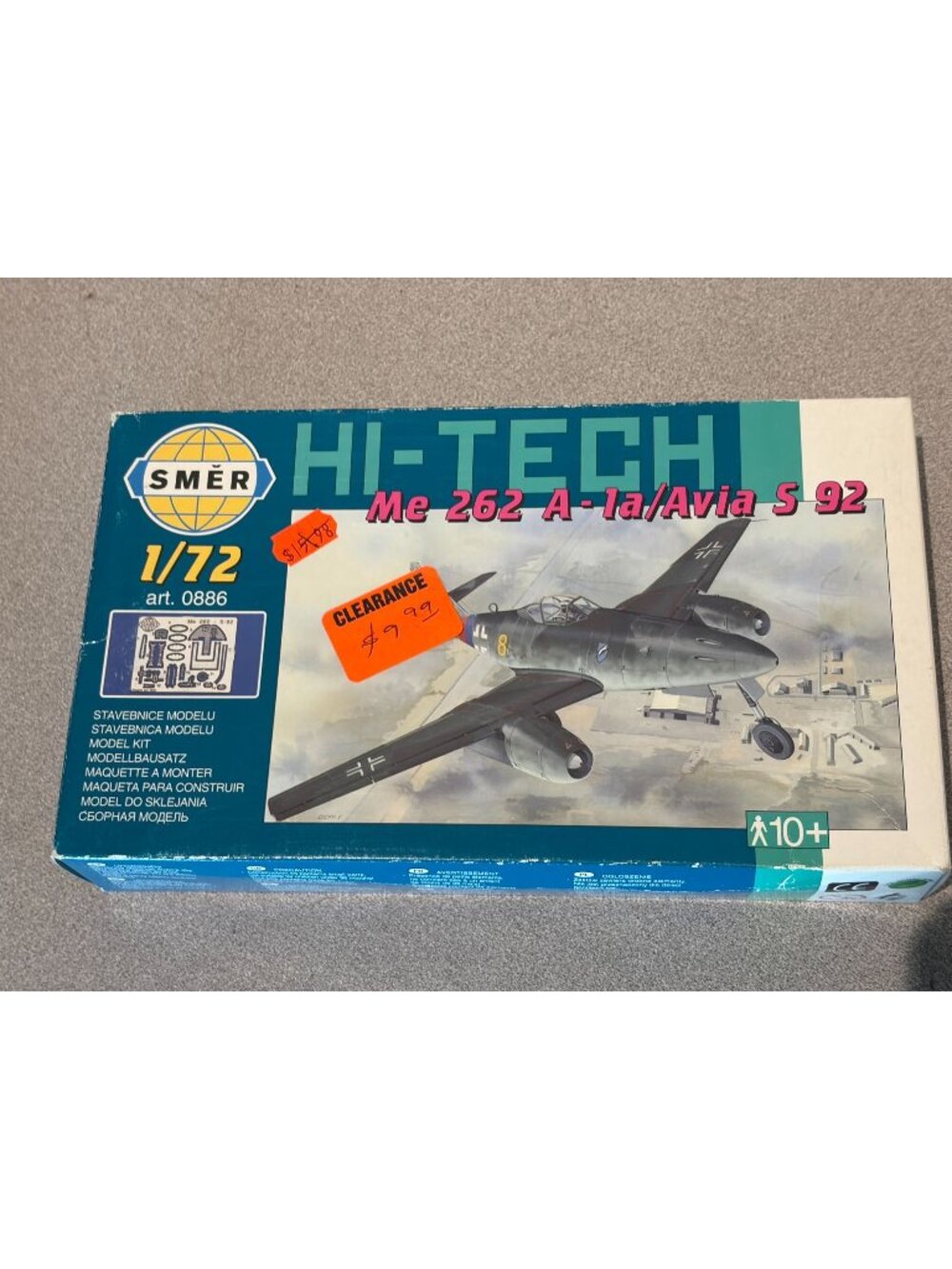Smer 1/72 Me 262 A-1a Avia S-92 Hi-Tech Plastic Military Aircraft Model Kit 0886